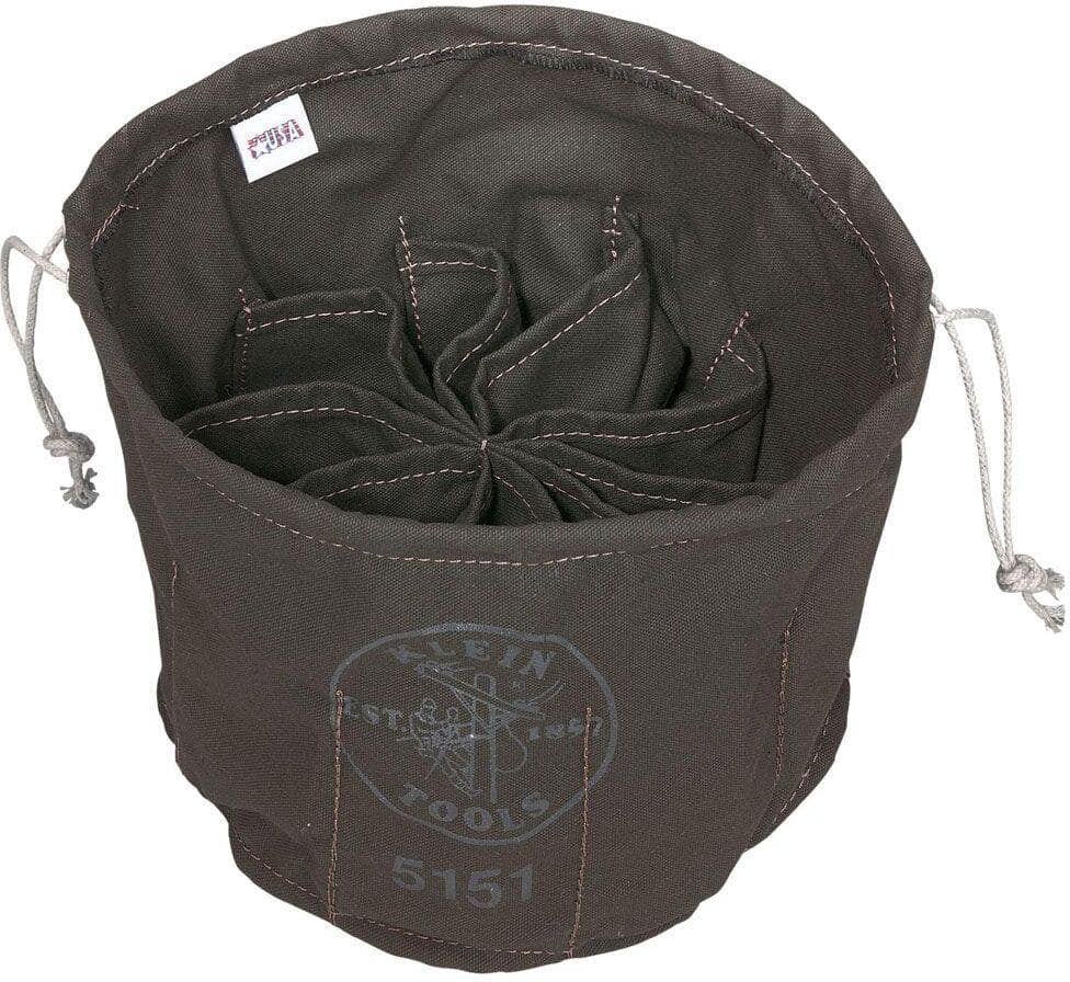 Klein Tools 11 in. Ten-Compartment Drawstring Tool Bag