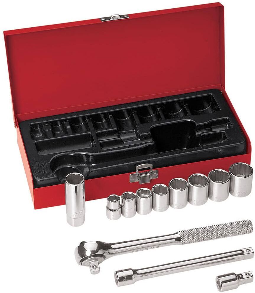 Klein Tools 3/8 in. Drive Socket Wrench Set, (12-Piece)