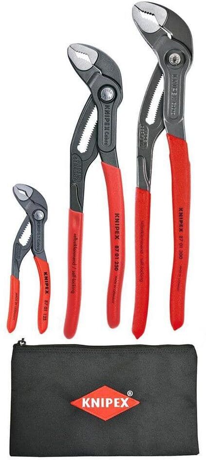 KNIPEX 12 in. Cobra Box Joint Pliers Set with Storage Pouch (3-Piece)