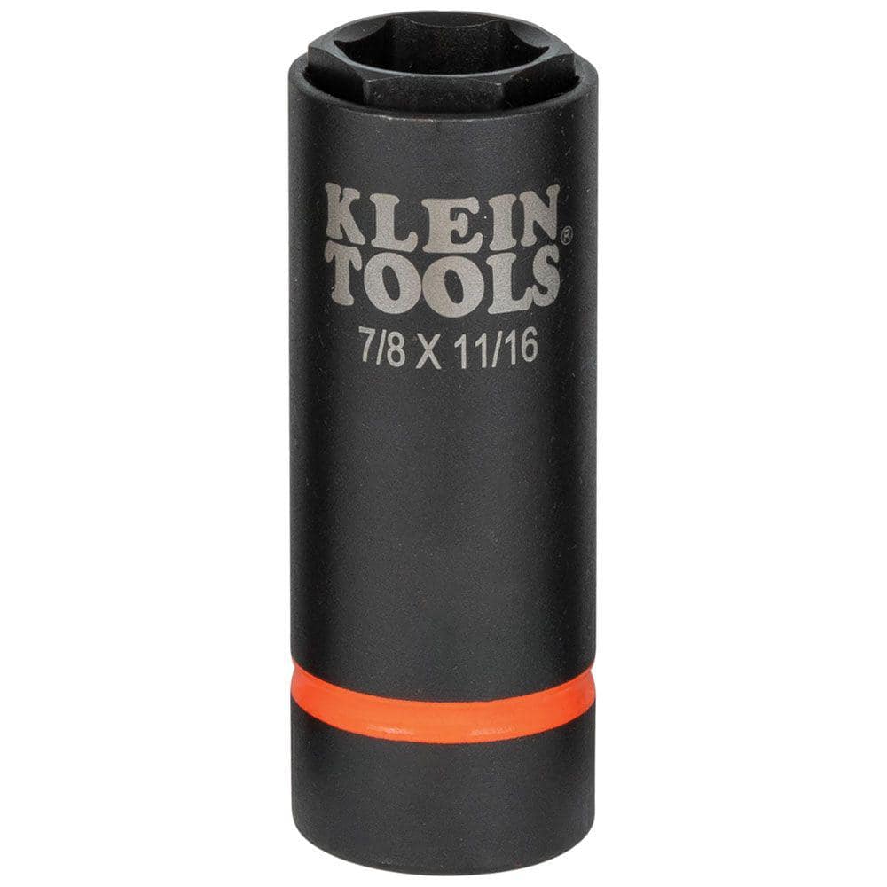 Klein Tools 7/8 in. and 11/16 in. 2-in-1 Impact Socket, 6-Point