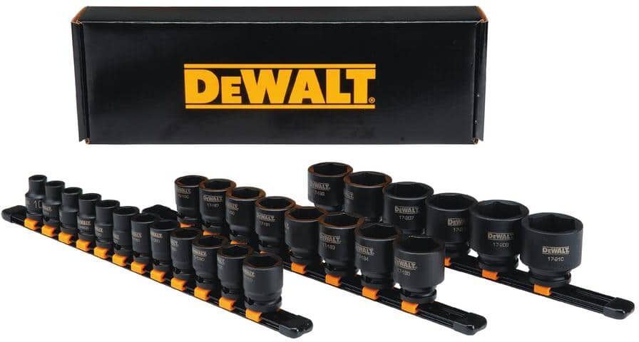 DeWalt 1/2 in. Drive Metric Impact Socket Set (26-Piece)