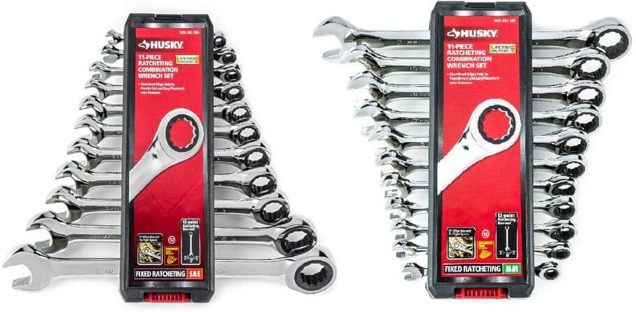 Husky SAE/MM Ratcheting Combination Wrench Set (22-Piece)