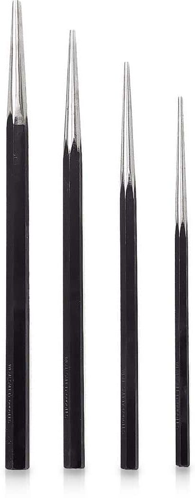 STARK USA Long Tapered Alignment Drift Punch Set Mechanics Steel Taper Tools Punches (4-Piece)