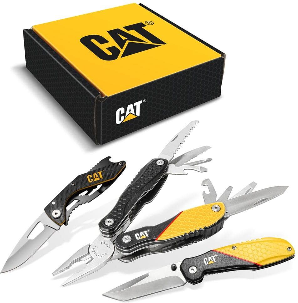 CAT 13-in-1 Multi-Tool and Pocket Knives Gift Box Set (3-Piece)