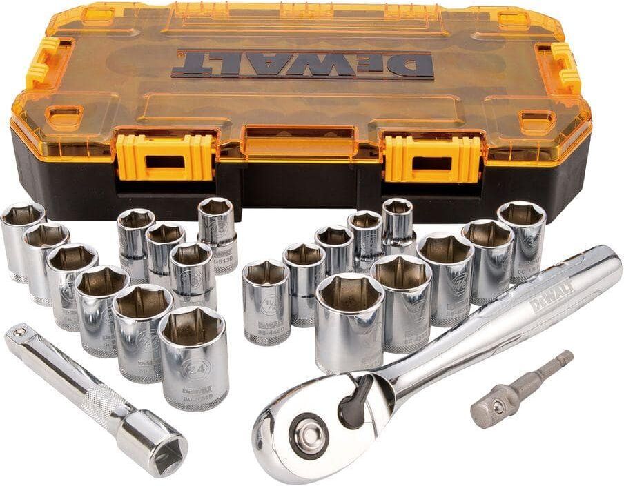 DeWalt 1/2 in. Drive Combination Socket Set with Case (23-Piece)