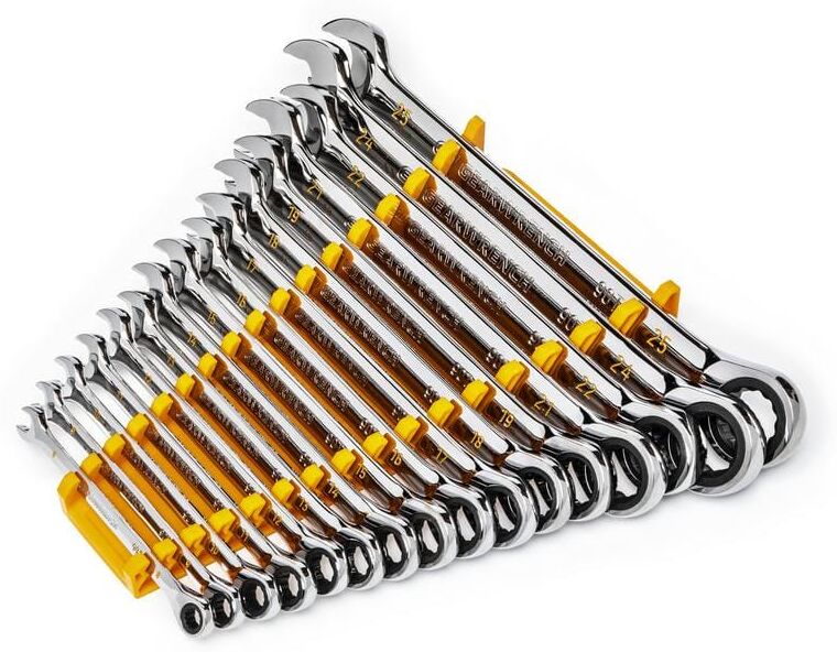 GEARWRENCH Metric 90-Tooth Combination Ratcheting Wrench Tool Set (16-Piece)