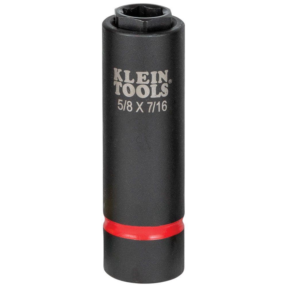 Klein Tools 5/8 in. and 7/16 in. 2-in-1 Impact Socket, 6-Point