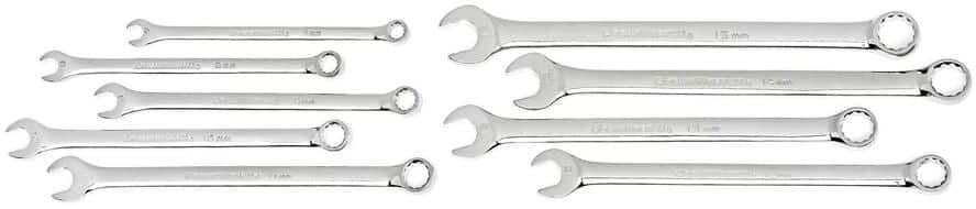 GEARWRENCH 12 Point Long Pattern Metric Combination Wrench Set with Tool Roll (9-Piece)