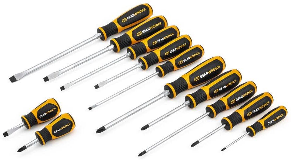 GEARWRENCH 12 Pc. Phillips/Slotted Dual Material Screwdriver Set