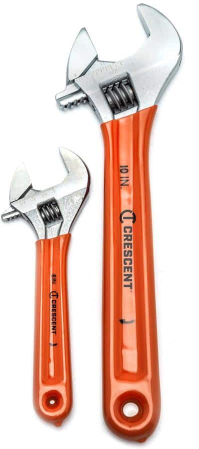 Crescent 6 in. and 10 in. Chrome Cushion Grip Adjustable Wrench Set (2-Piece)