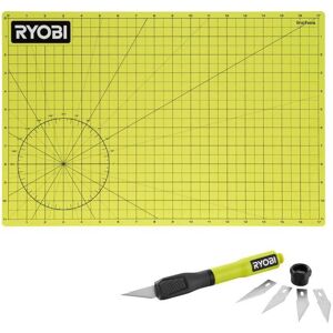 RYOBI 2-in-1 Hobby Knife w/ Blade Storage With A3 Self-Healing Cutting Mat