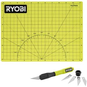 RYOBI 2-in-1 Hobby Knife w/ Blade Storage With A4 Self-Healing Cutting Mat