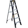 DeWalt 6 ft. Fiberglass Step Ladder 10.4 ft. Reach Height Type 1 - 250 lbs., Expanded Work Step and Impact Absorption System