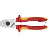 KNIPEX Cable Shears-1000V Insulated, Tethered Attachment, 6 1/2"