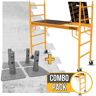 MetalTech Safeclimb Baker 6.2 ft. L x 6.25 ft. H x 2.5 ft. D Metal Scaffold Platform with Wheels and Base Plates, 1100lb. Capacity