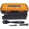 DeWalt 3/8 in. Drive Combination Deep Impact Socket Set with Ratchet (23-Piece)