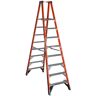 Werner 8 ft. Fiberglass Platform Twin Step Ladder (14 ft. Reach Height) with 300 lb. Load Capacity Type IA Duty Rating