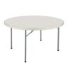 HAMPDEN FURNISHINGS Baldwin 48 in. Round Folding Banquet Table, Plastic Top, Metal Frame, Speckled Grey