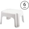 Rubbermaid Durable Plastic 1-Step Stool with 300 lbs. Weight Capacity, 0 ft. Reach Height, White (6-Pack)