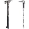 Stiletto 15 oz. TiBone Smooth Face with Curved Handle with 12 in. Titanium Clawbar Nail Puller with Dimpler (2-Piece)