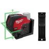 Milwaukee M12 12-Volt Lithium-Ion Cordless Green 125 ft. Cross Line and Plumb Points Laser Level and Track Clip (2-piece)