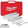 Milwaukee 1/4 in. Drive SAE/Metric Ratchet and Socket Mechanics Tool Set (50-Piece)