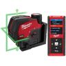 Milwaukee M12 12-Volt Lithium-Ion Cordless Green 125 ft. Cross Line and Plumb Points Laser Level Kit with Laser Distance Meter