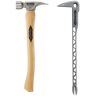 Stiletto 14 oz. Titanium Smooth Face Hammer with 18 in. Curved Hickory Handle w/12 in. Titanium Clawbar Nail Puller with Dimpler