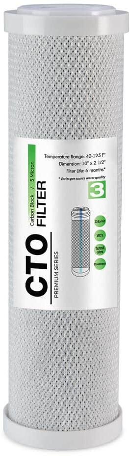 ISPRING FC15US Universal High Capacity Carbon Block CTO Replacement Water Filter Cartridge for Reverse Osmosis RO System