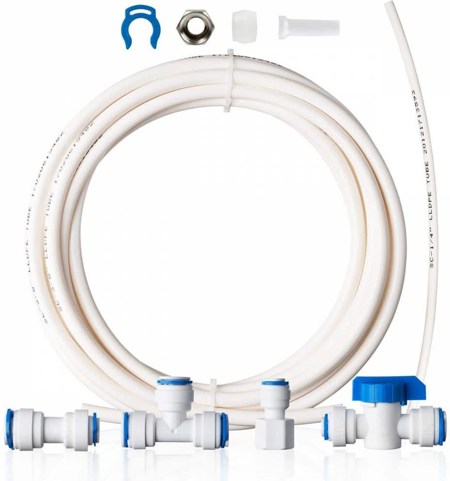 ISPRING ICEK3 20 ft. 3/8 in. Water Line Splitter & Reverse Osmosis Water Filtration System Ice Maker Kit Fits PH100, RO100, US15