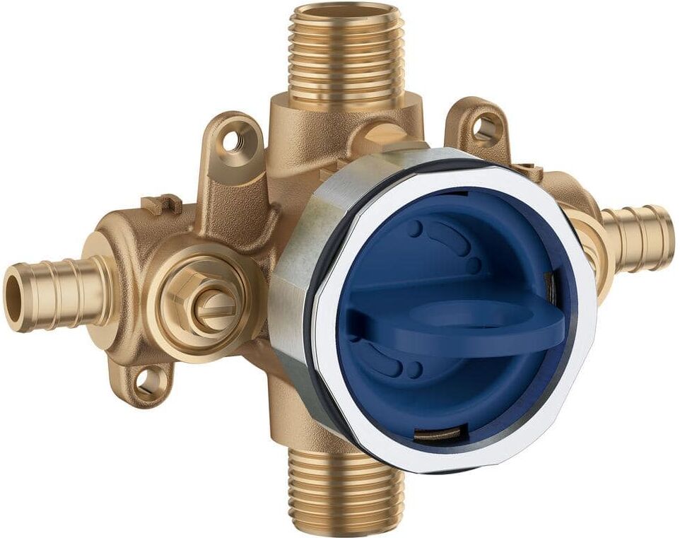 Grohe GrohSafe 3.0 Pressure Balance Valve Rough with Flush Plug with PEX Crimp Outlets with Service Stops