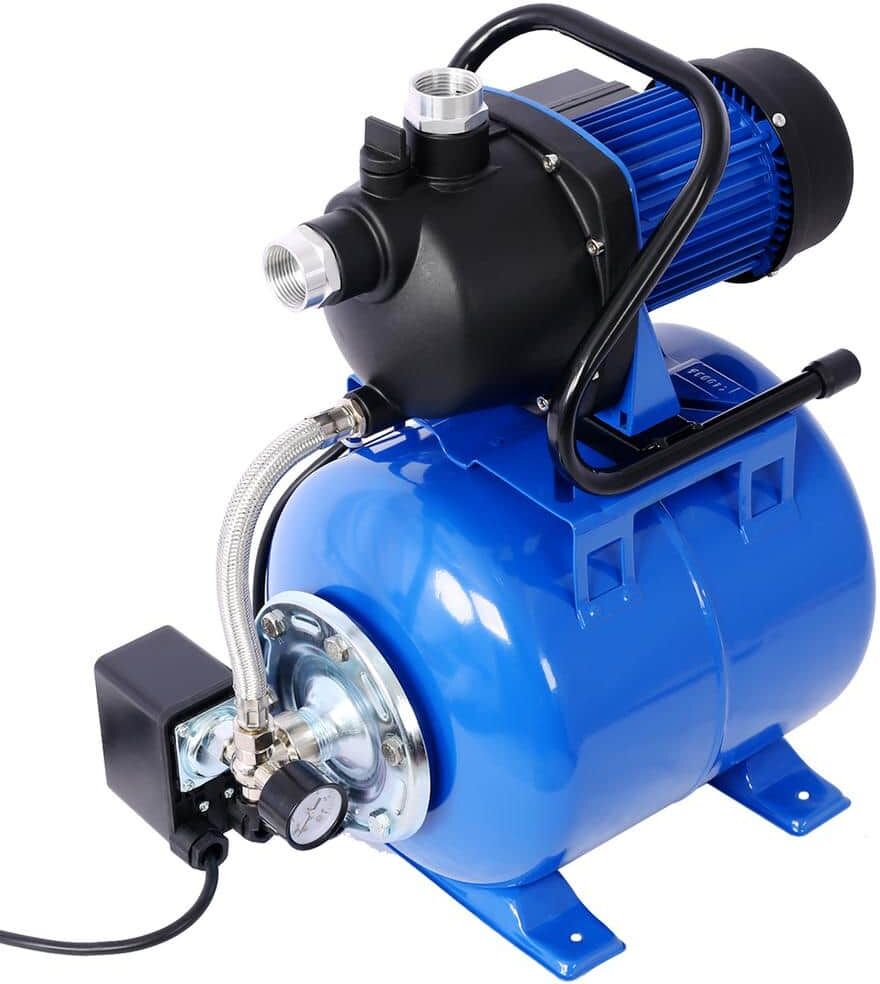 Lukvuzo 1.6 hp Shallow Well Jet Pump w Pressure Tank, Garden Automatic Water Booster Irrigation Pump for Home Garden Lawn Farm