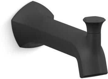 KOHLER Occasion 8 in. Diverter Bath Spout Wall-Mount with Straight Design in Matte Black