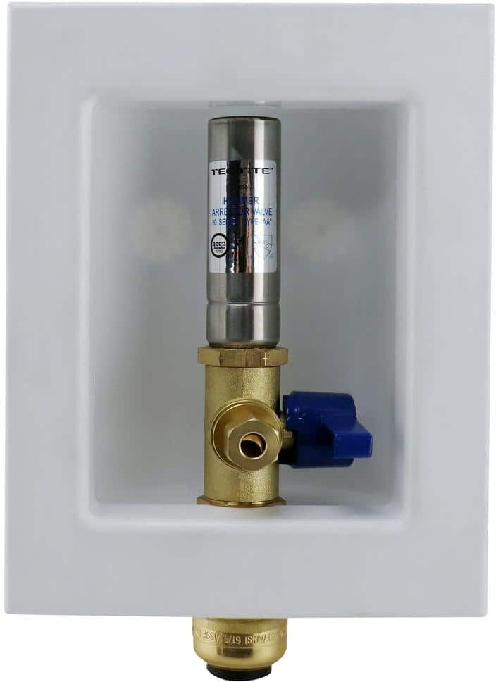 Tectite 1/2 in. Brass Push-to-Connect Ice Maker Outlet Box with Water Hammer Arrestor