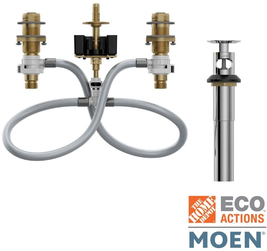 MOEN Widespread Bathroom Faucet Rough-In Valve with Drain Assembly - 1/2 in. IPS Connection