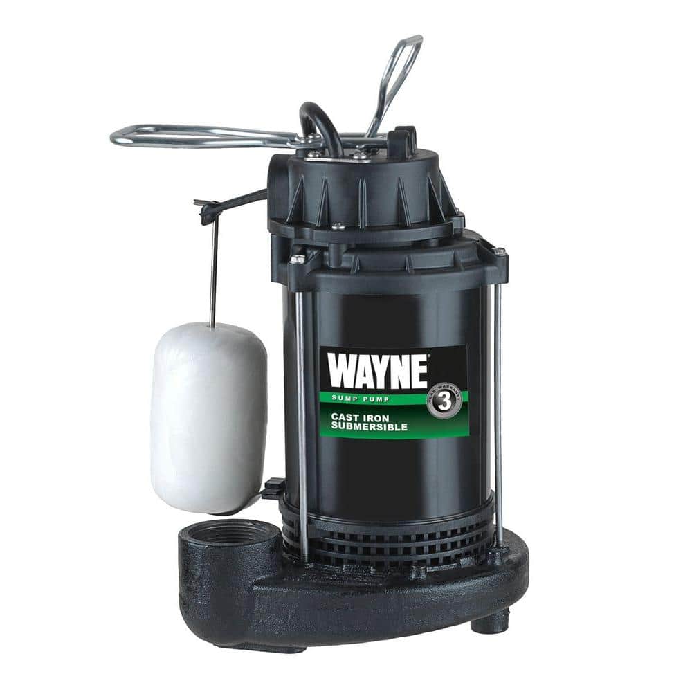 Wayne 1/3 HP Cast Iron Submersible Sump Pump with Vertical Float Switch