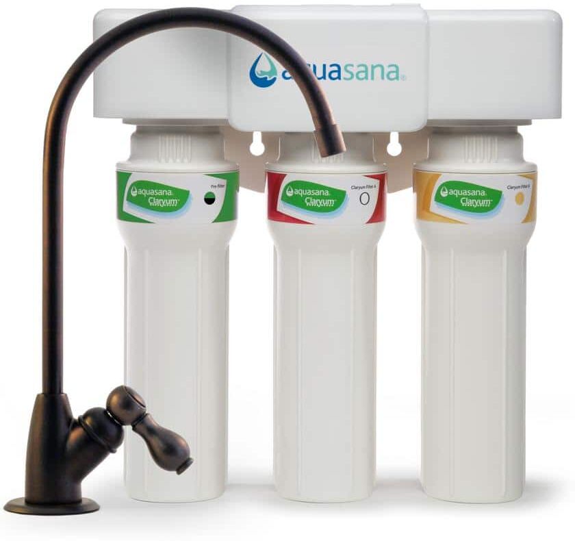 Aquasana 3-Stage Max Flow Under Counter Water Filtration System with Faucet in Oil Rubbed Bronze