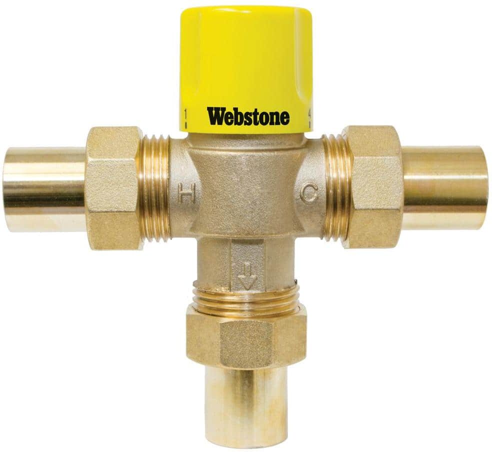 Webstone, a brand of NIBCO 1 In. Sweat Thermostatic Mixing Valve W/Integral Check Valve For Low Temp Hydronic Heat & Water Distr. Systems