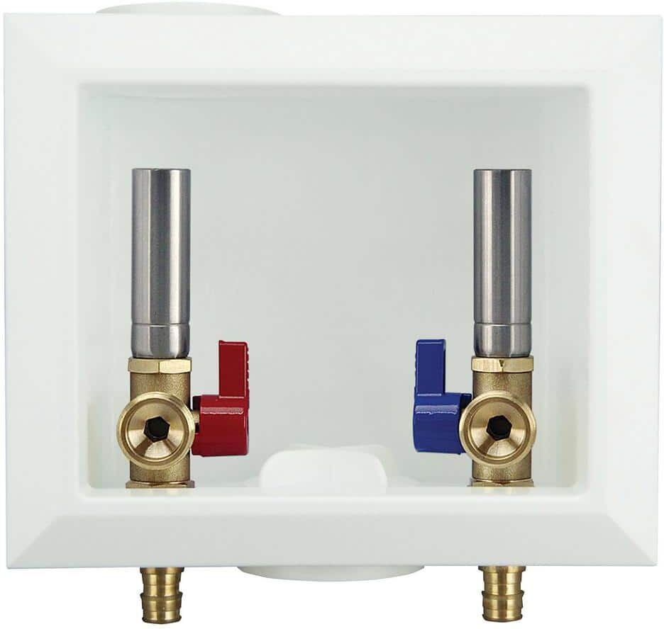 Apollo 1/2 in. Brass PEX-A Barb x 3/4 in. Male Hose Thread Washing Machine Outlet Box With Hammer Arrestor