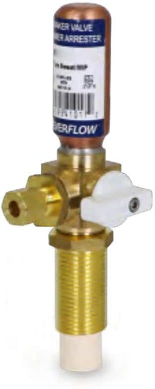 The Plumber's Choice 1/2 in. CPVC x 1/4 in. Brass Compression Icemaker Replacement Valve with Hammer Arrestor Lead Free