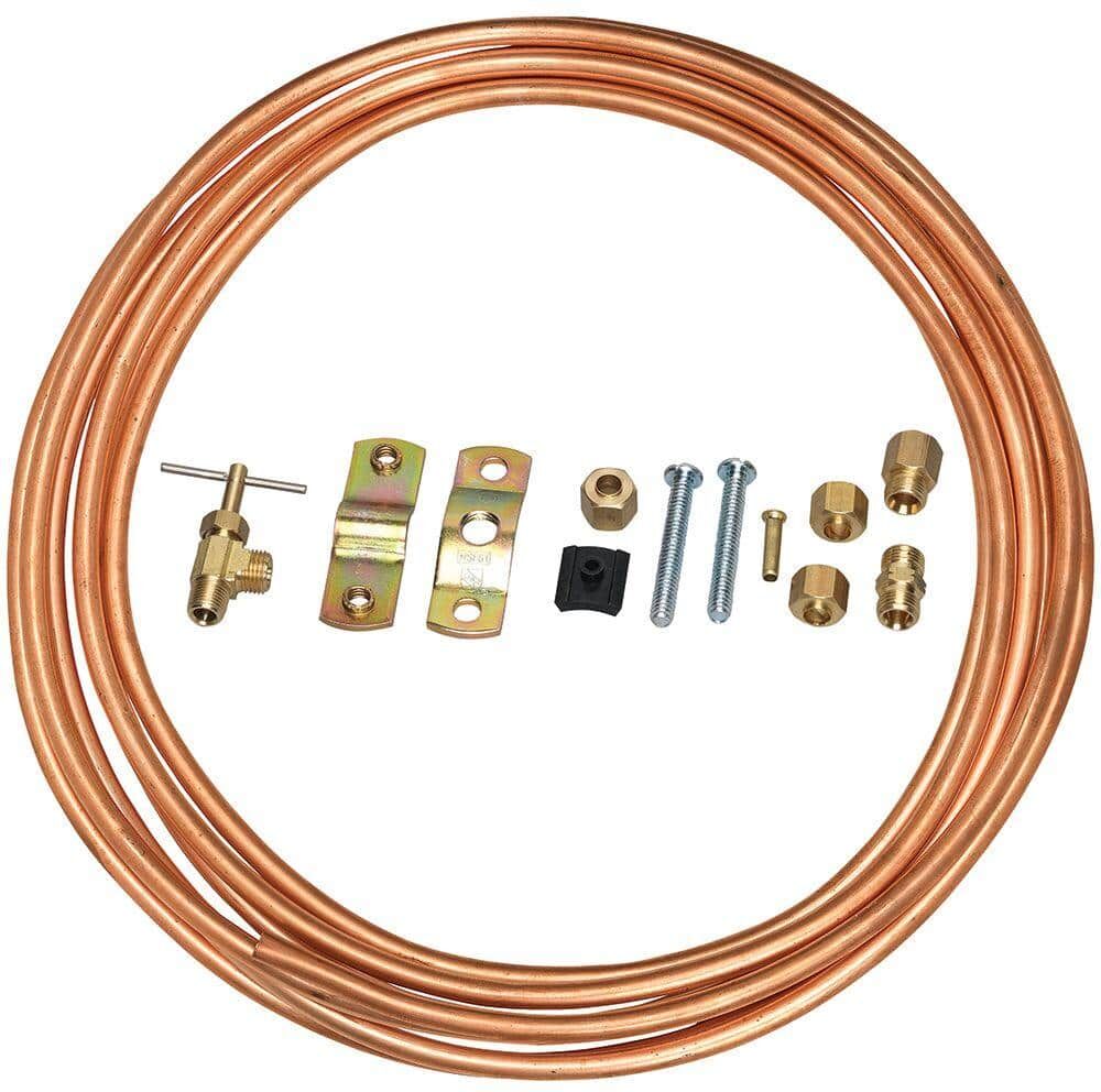 Everbilt 1/4 in. COMP x 1/4 in. COMP x 15 ft. Copper Ice Maker Installation Kit