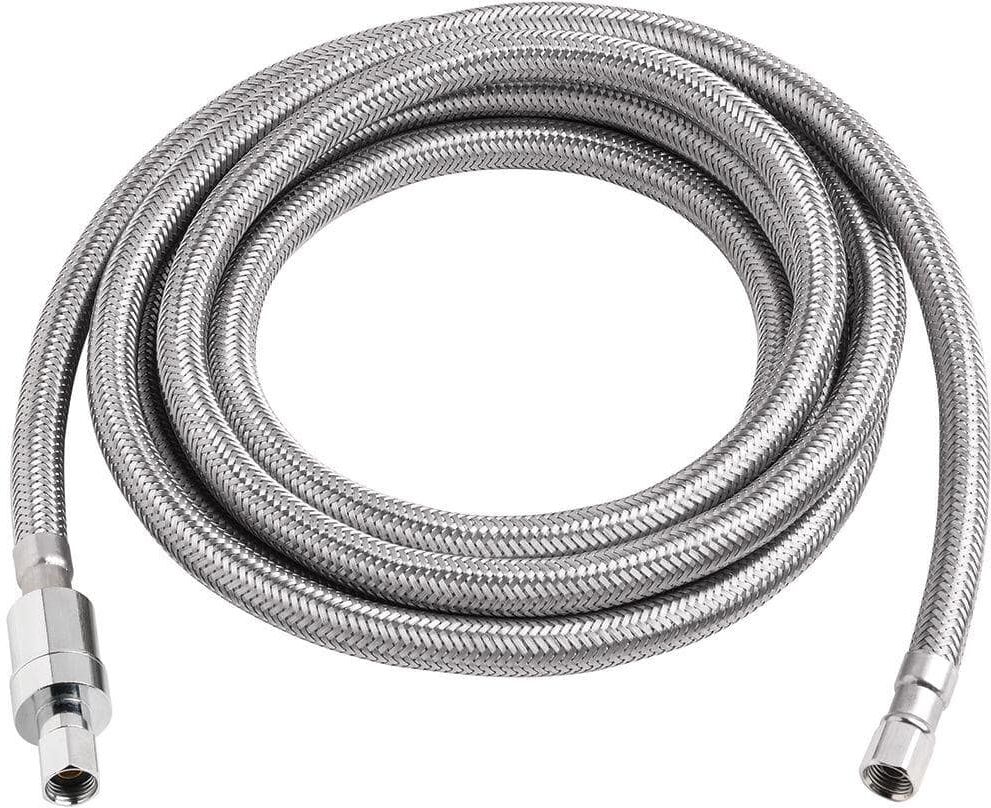 Everbilt 1/4 in. COMP x 1/4 in. COMP x 120 in. BurstProtect Stainless Steel Ice Maker Supply Line