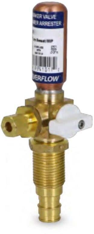 The Plumber's Choice 1/2 in. PEX A x 1/4 in. Brass Compression Icemaker Replacement Valve with Hammer Arrestor Lead Free