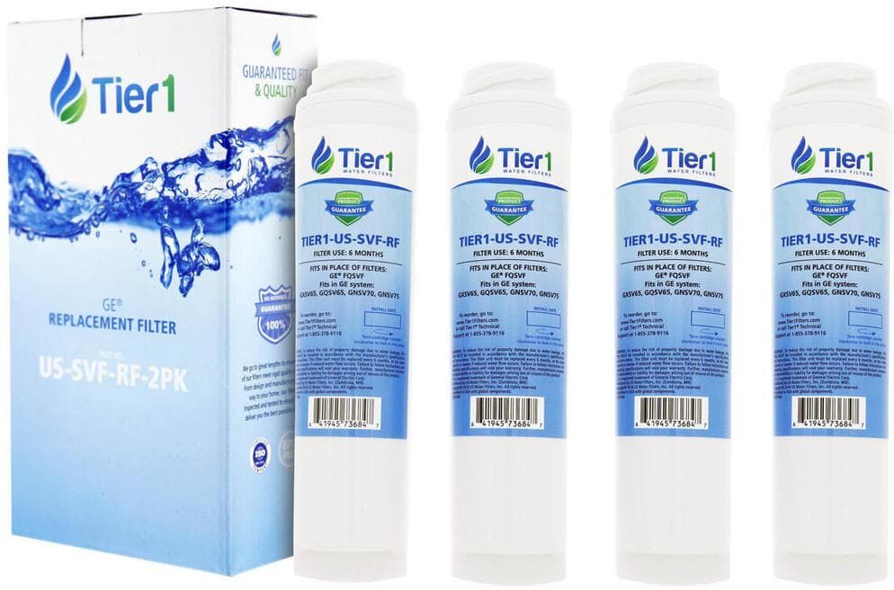 Tier1 Replacement for GE FQSVF Undersink Water Filter Cartridge (4-Pack)