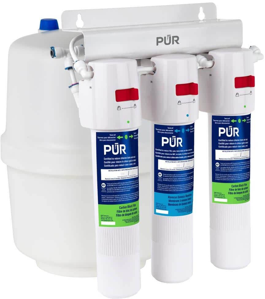 PUR 3-Stage Quick Connect 20.3 GPD Reverse Osmosis Water Filtration System with Faucet