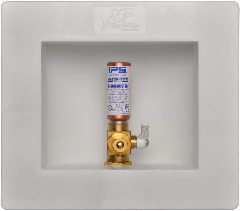 SharkBite 1/2 in. Push-to-Connect Brass Ice Maker Outlet Box with Water Hammer Arrestor