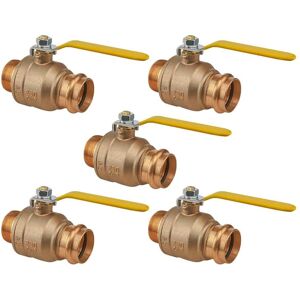 The Plumber's Choice 1 in. Press x MIP Brass Adapter Ball Valve (Pack of 5)