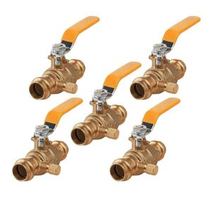 The Plumber's Choice 1/2 in. Press Brass Ball Valve with Drain (Pack of 5)