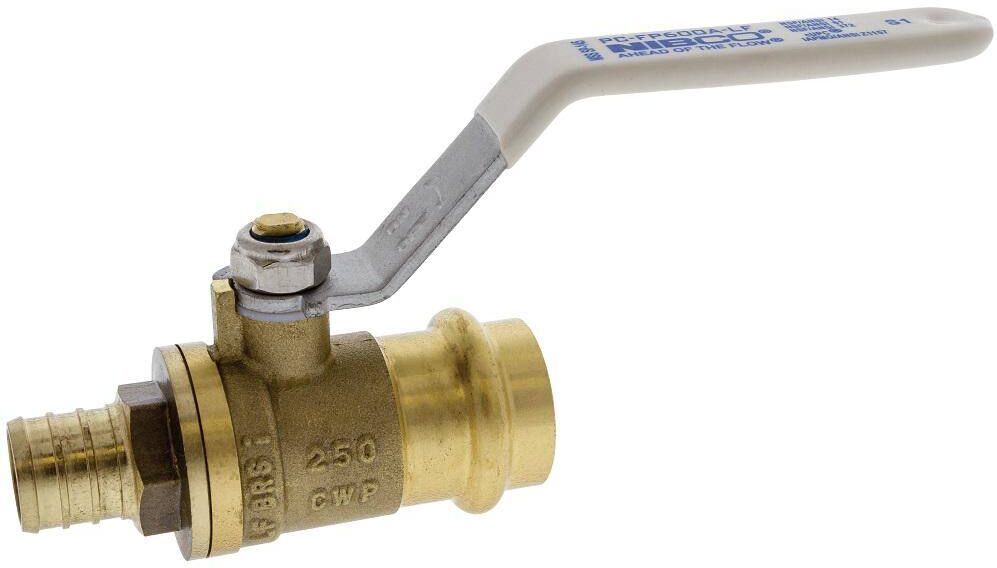 NIBCO 2 in. Brass Alloy Lead-Free Press x PEX Crimp Full Port Ball Valve