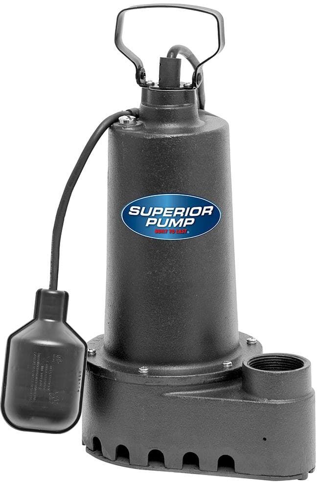 Superior Pump 1/3 HP Submersible Cast Iron Sump Pump with Tethered Float Switch